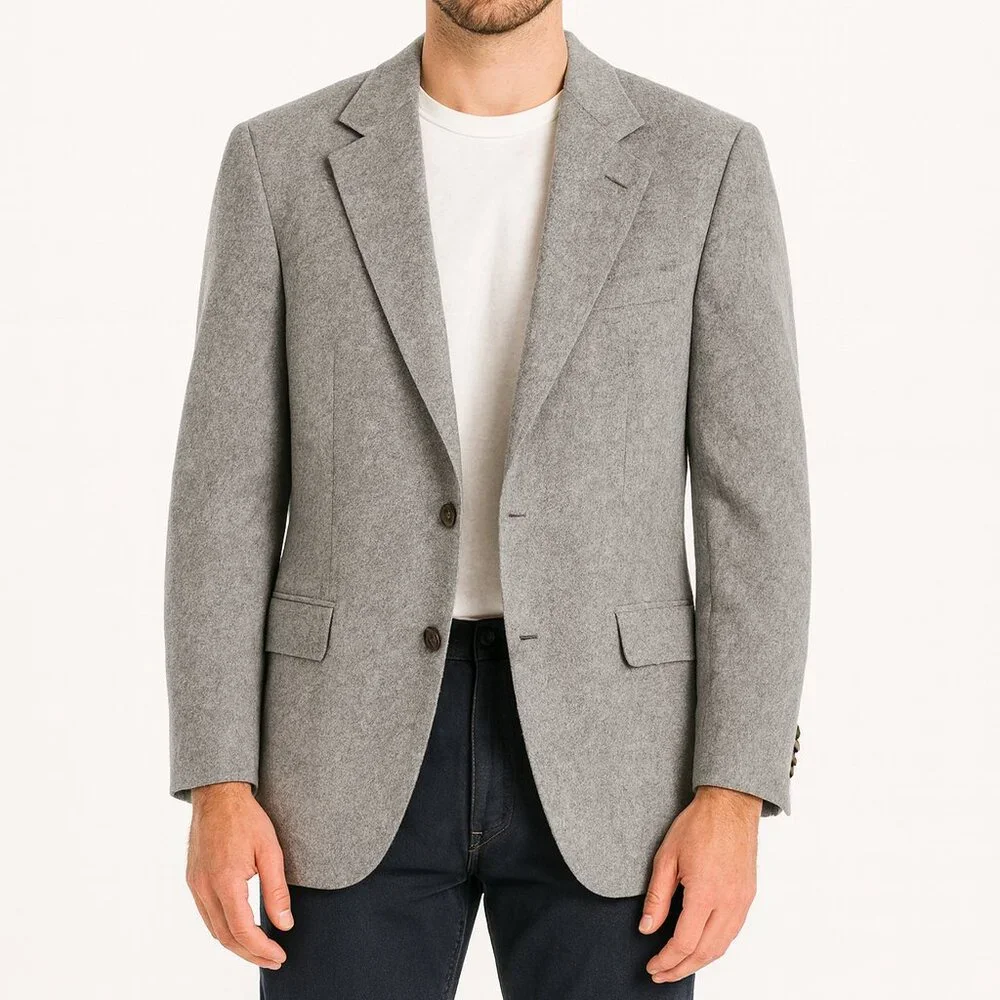 Valentino Uomo Vintage Grey Suede Sport Coat Blazer Luxury Italian‎ Size M